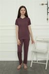 Moda Çizgi Girl's Combed Cotton Pajama Set 20399
