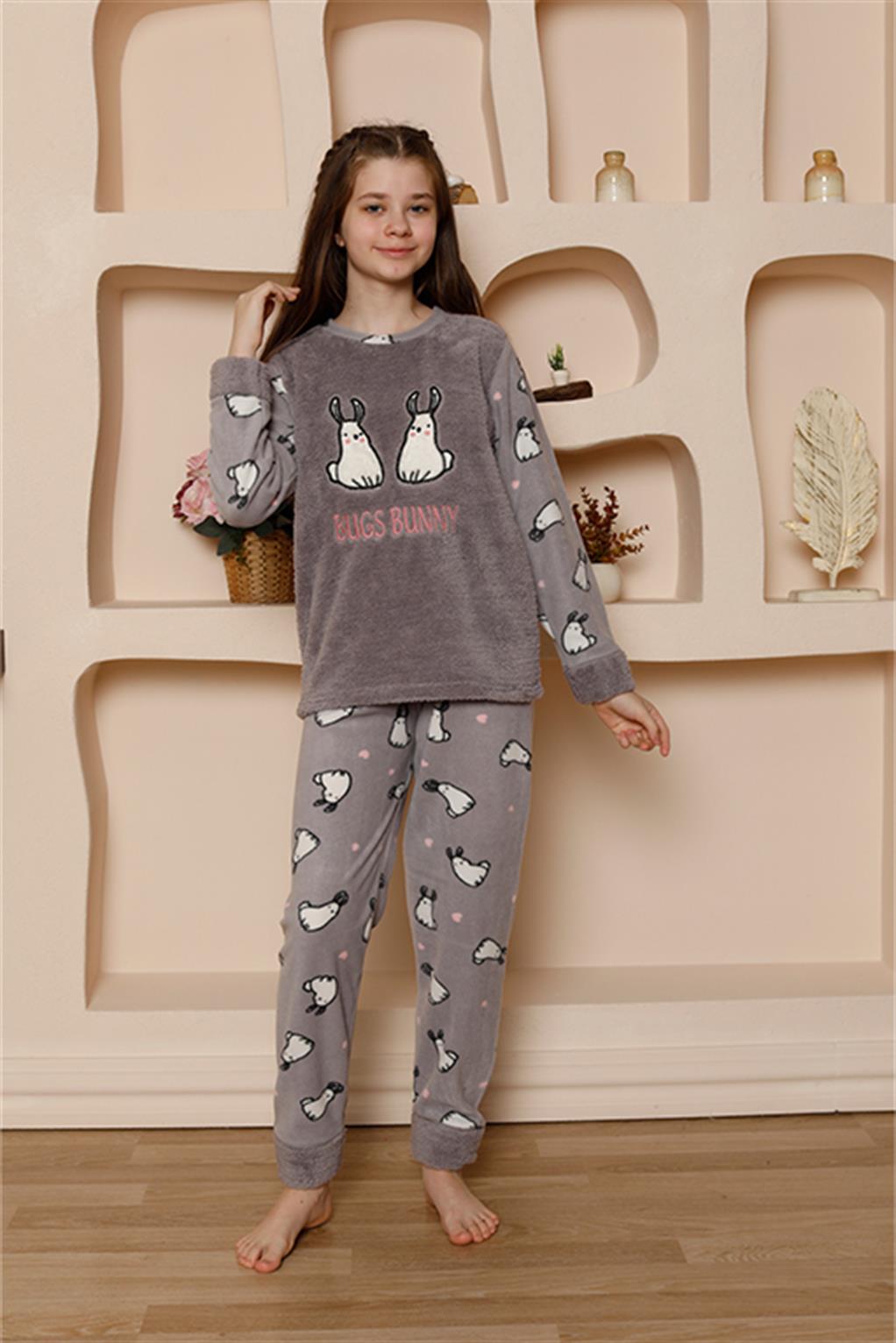 modacizgi-kiz-cocuk-welsoft-polar-gri-pijama-takimi-20524-341754-70-B blank