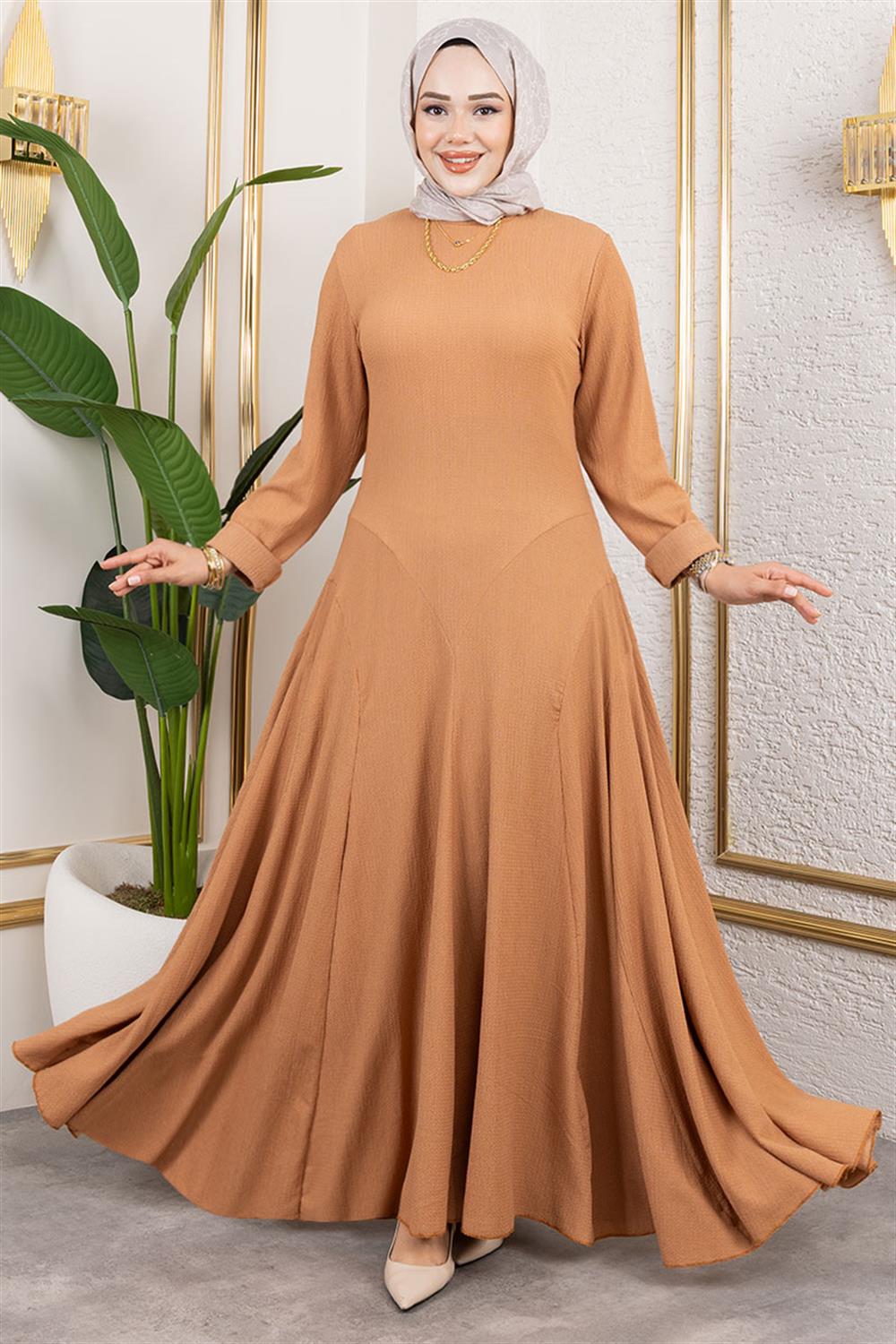 volan-detayli-burumcuk-elbise-taba-388930-78-B blank