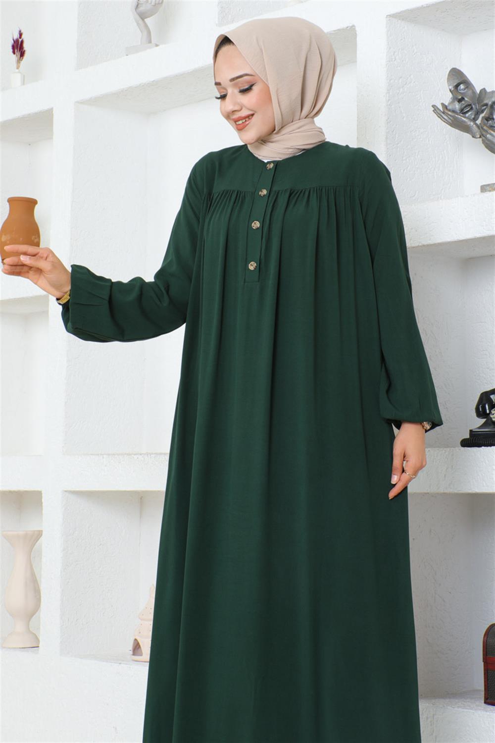 yarim-dugmeli-viskon-elbise-zumrut-yesili-390128-78-B blank