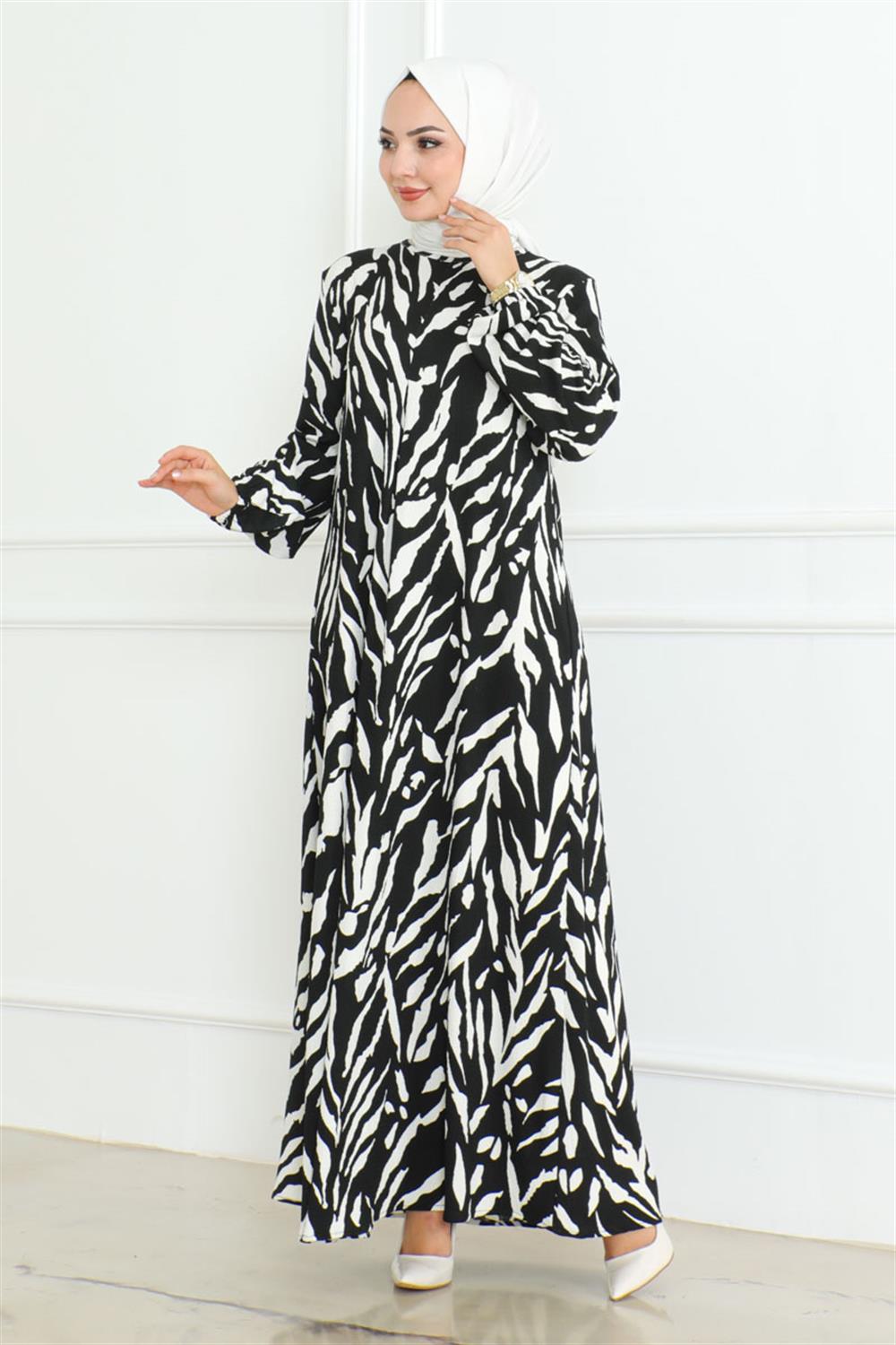 zebra-desen-tesettur-elbise-siyah-389607-78-B blank