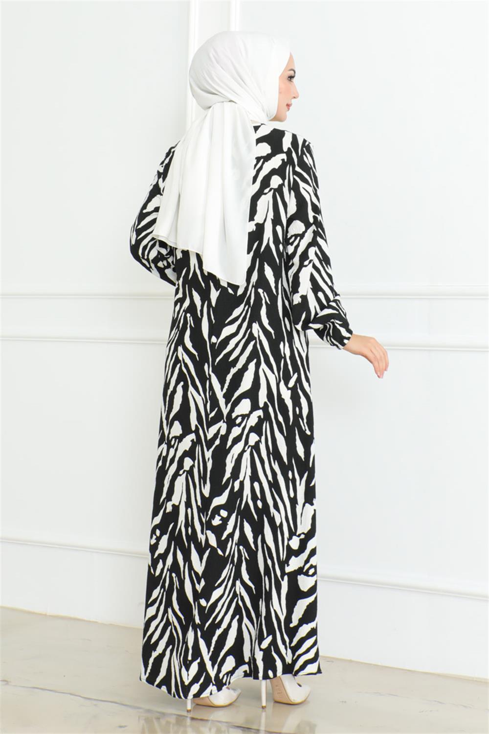 zebra-desen-tesettur-elbise-siyah-389608-78-B blank