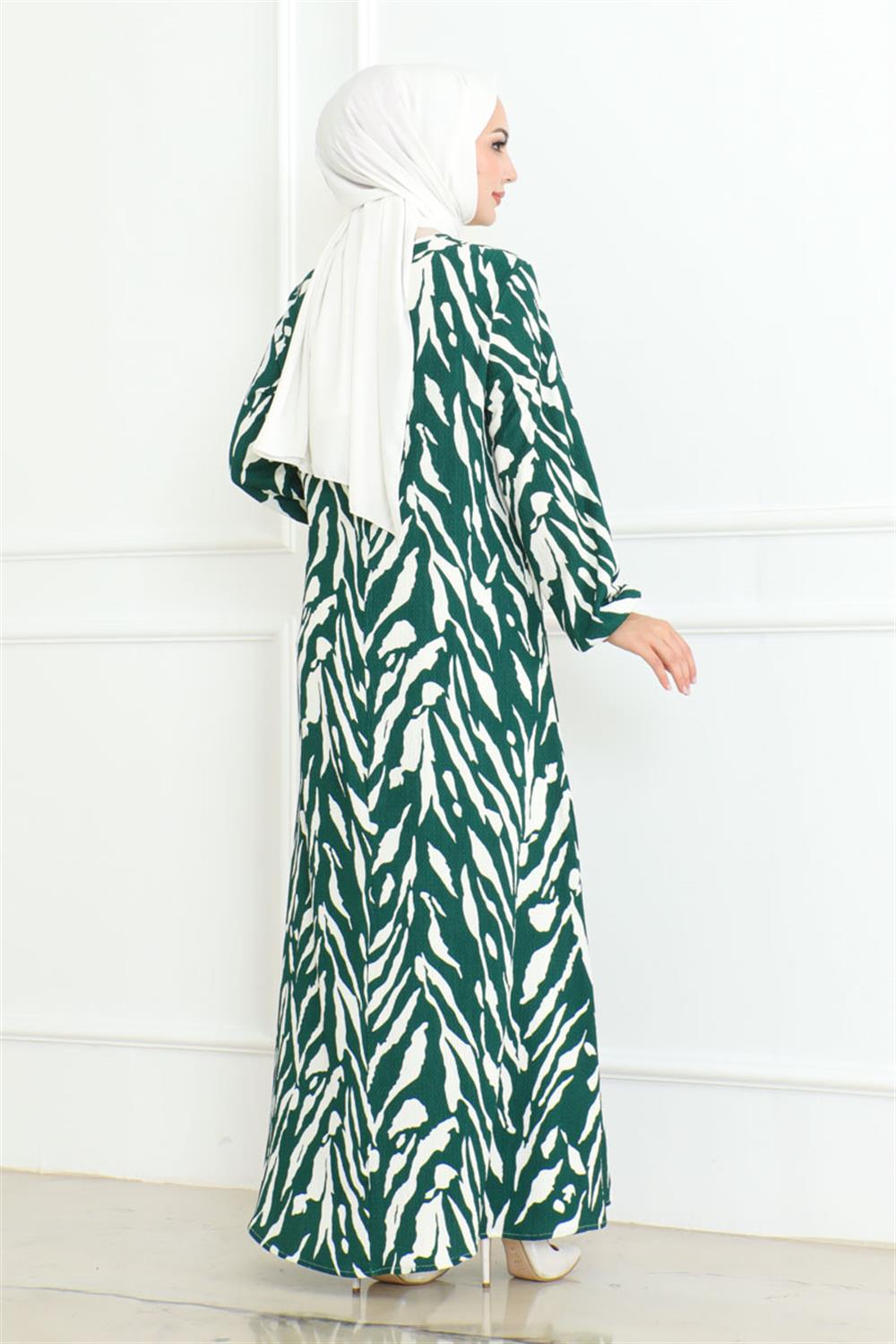 zebra-desen-tesettur-elbise-yesil-389613-78-B blank