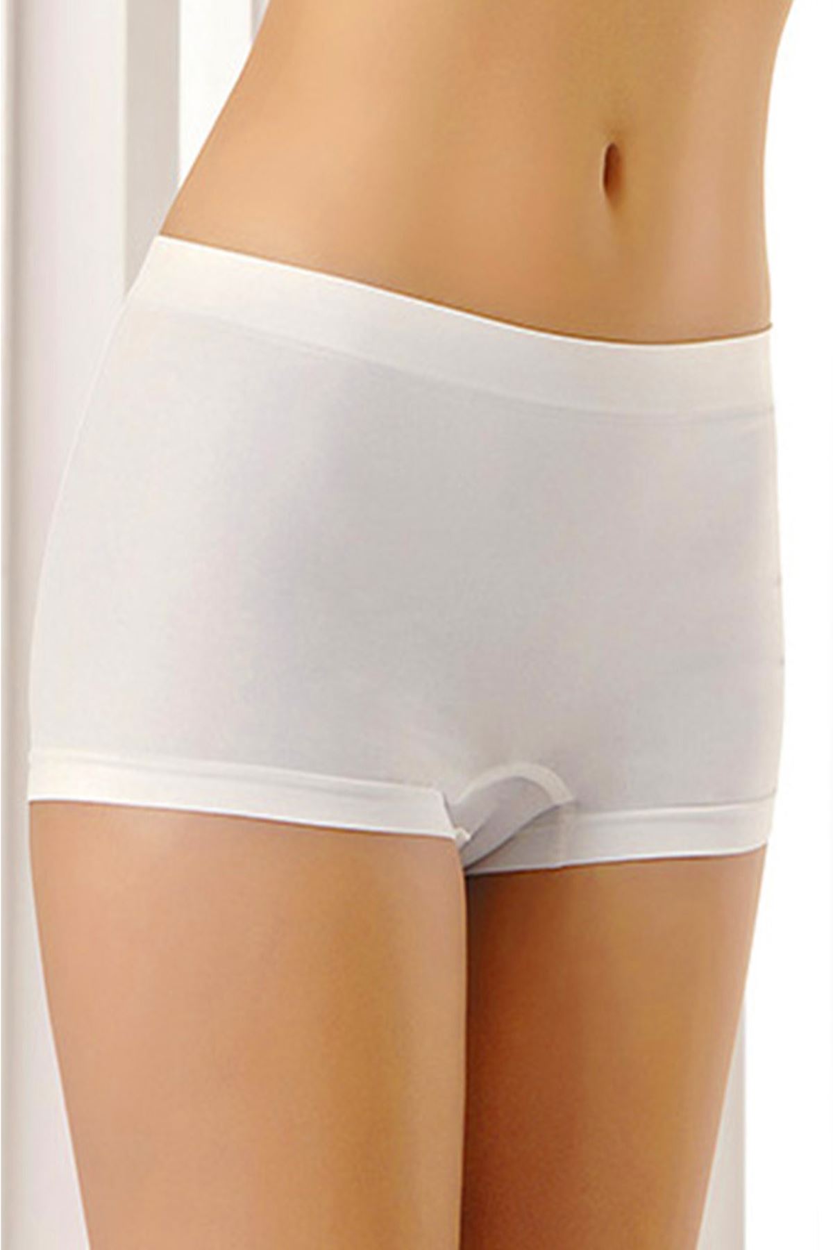 Beyaz Dikişsiz Kadın Boxer Korse Korse – 700