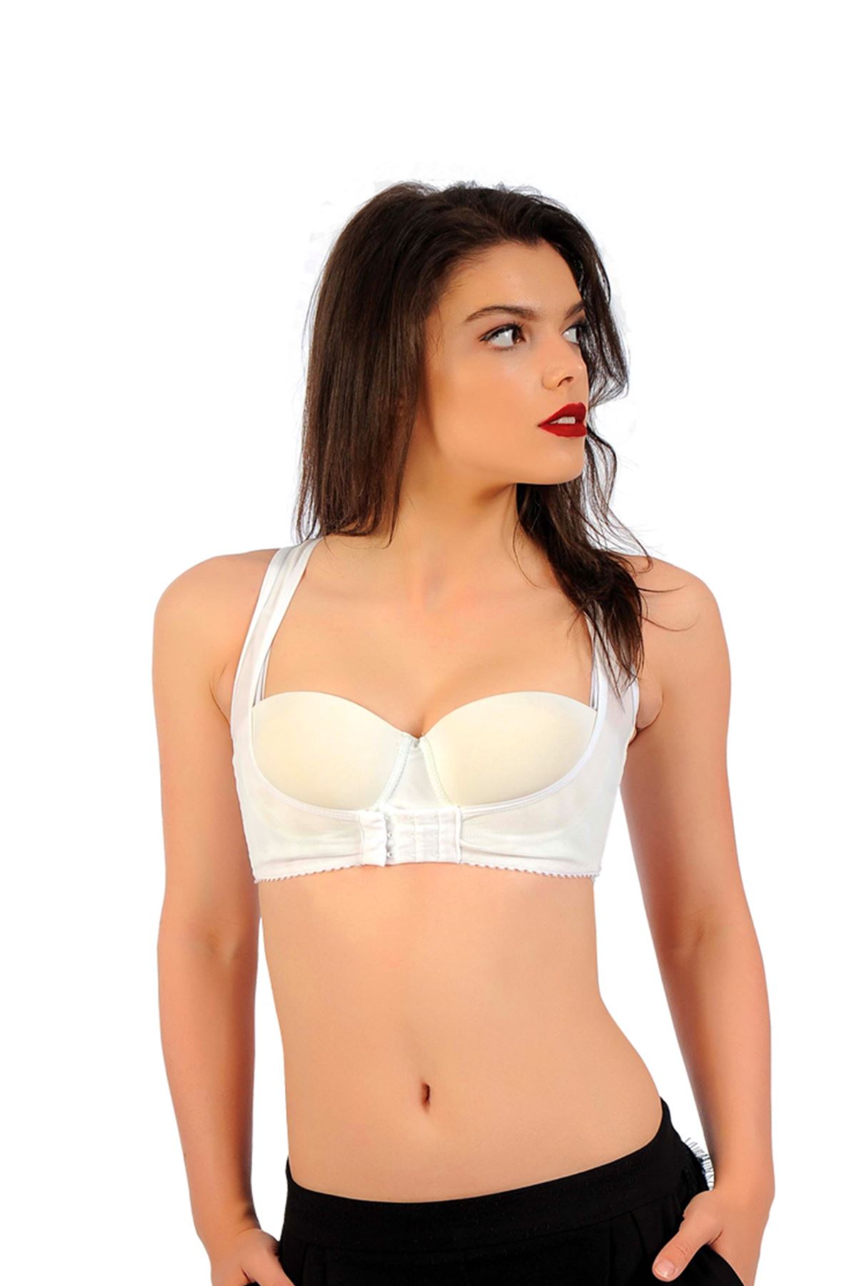 Beyaz Kadın Sırt Toparlayıcı Göğüs Dikleştirici Korse – 795