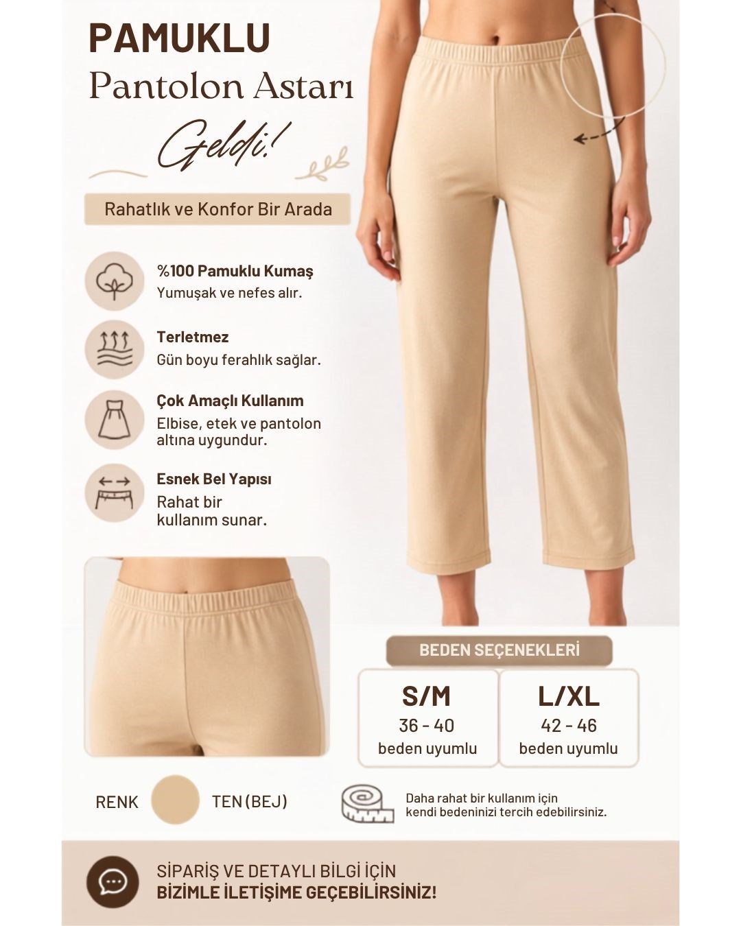 Pamuklu Pantolon Astarı E0001