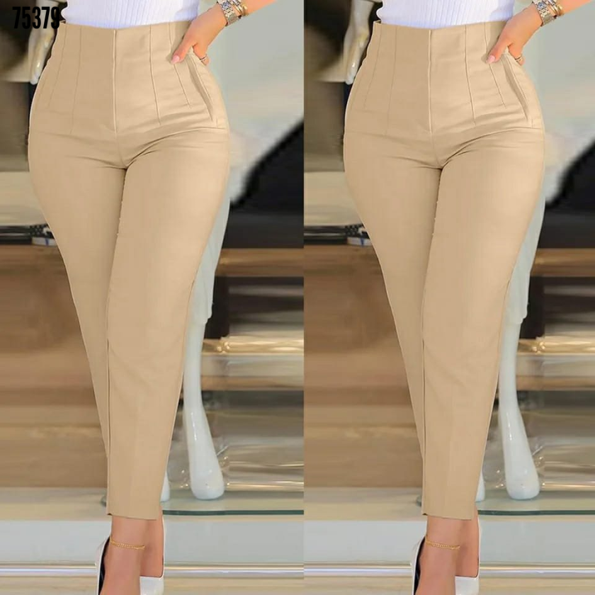 Kadın üste Oturan Paçası Bilek üzerinde Biten Krep Kumaş Pantolon 36 (S) – 50 (5XL)