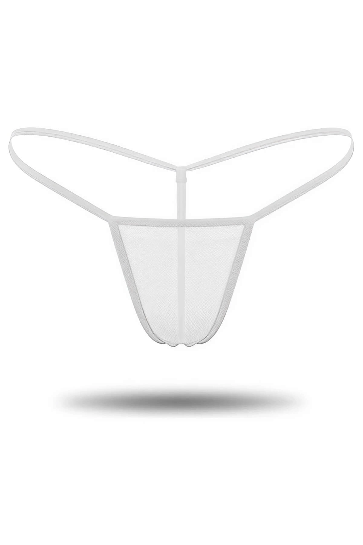 3'lü Renkli Transparan Tül String Tanga