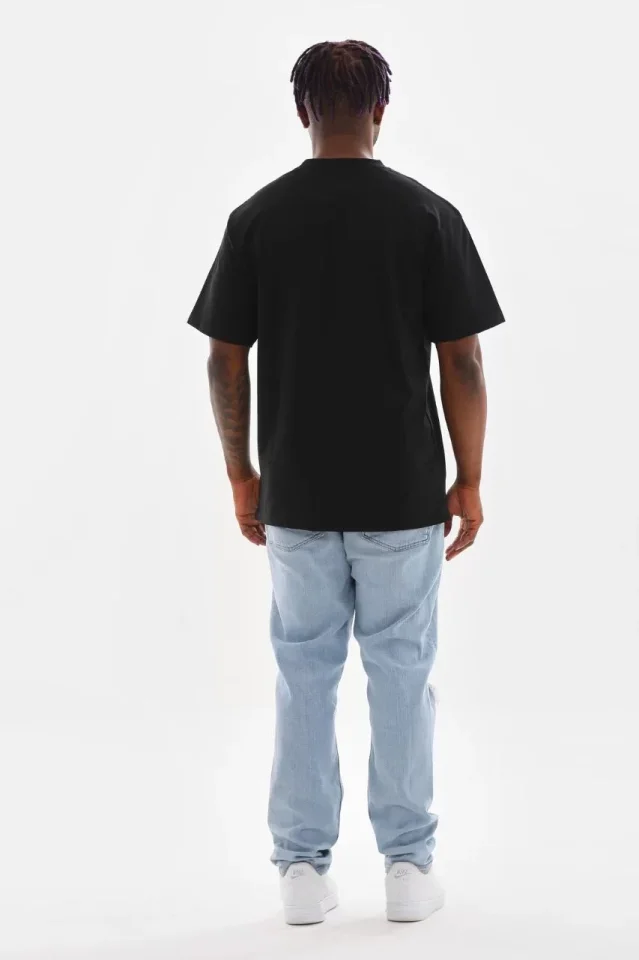 Unisex Baskılı Oversize T-Shirt – Siyah