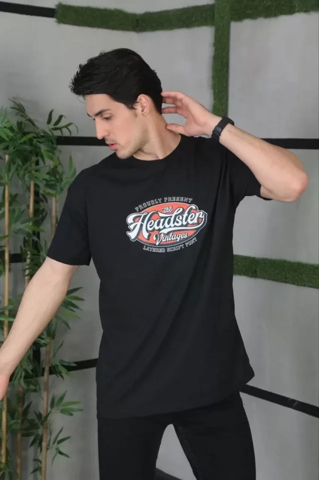 Unisex Baskılı Oversize T-Shirt – Siyah