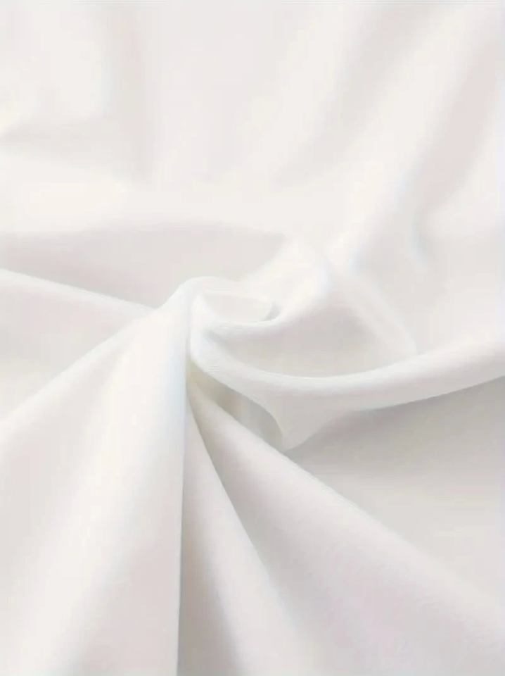 Baskılı Oversize Bisiklet Yaka T-shirt – Beyaz