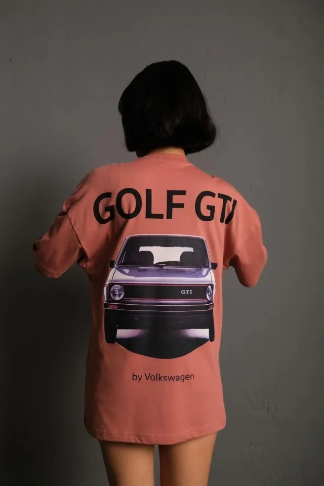 Oversize Baskılı Tişört – Golf GTI Retro Araba Desenli, Ön - Arka Dijital Baskı, Sokak Modası Stil- - Görsel 3