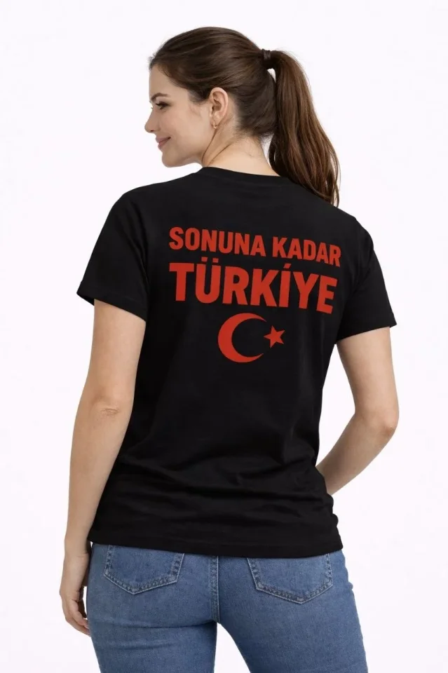 TÜRKİYE Ay Yıldız Baskılı Taraftar Forma T-Shirt – Siyah