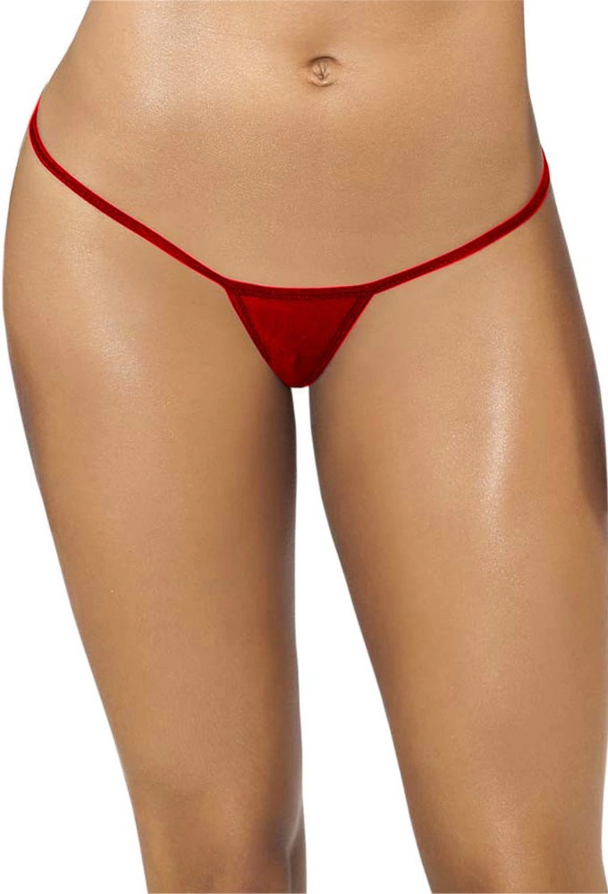 Kırmızı Transparan Tül String Tanga