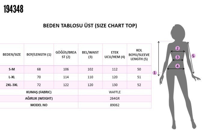 Kadın Uzun Kollu V Yakalı Waffle Bluz - Görsel 5
