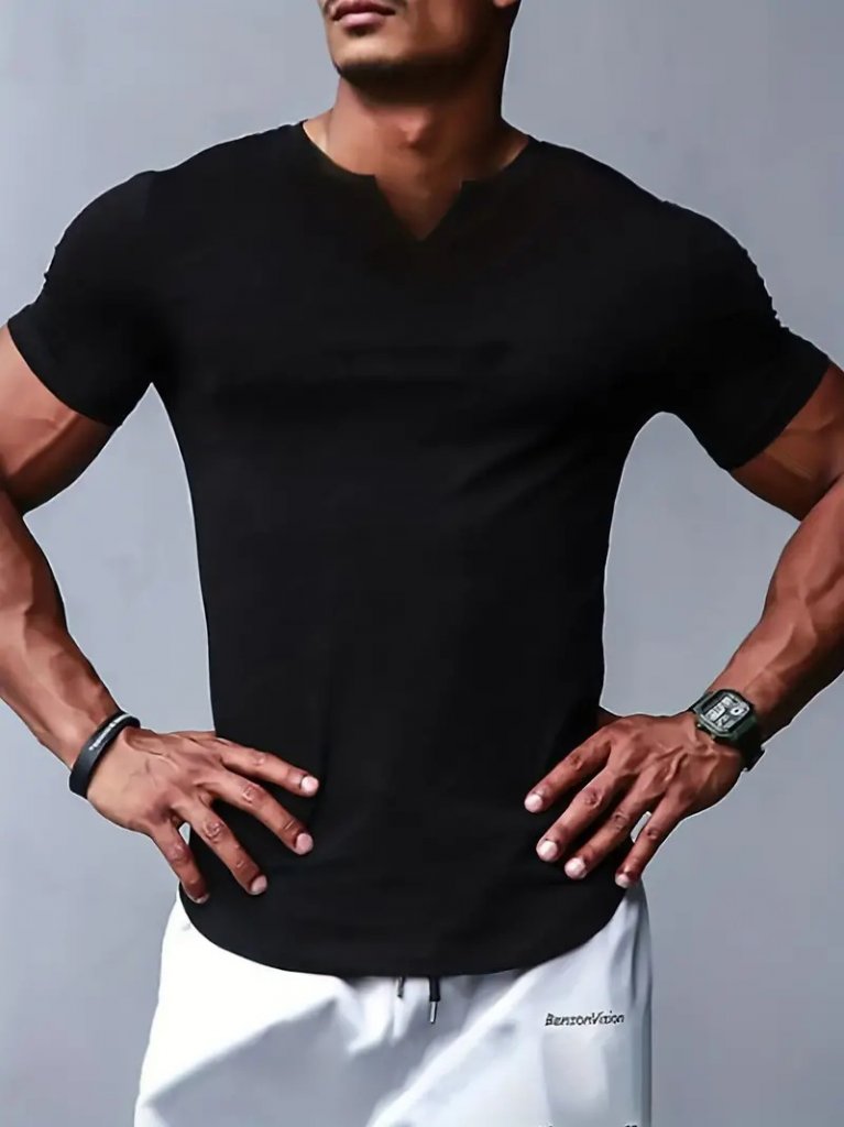 Erkek Kısa Kollu V Yaka Süprem T-shirt - Görsel 2