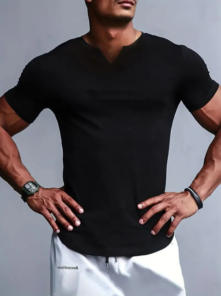 Erkek Kısa Kollu V Yaka Süprem T-shirt - Görsel 3