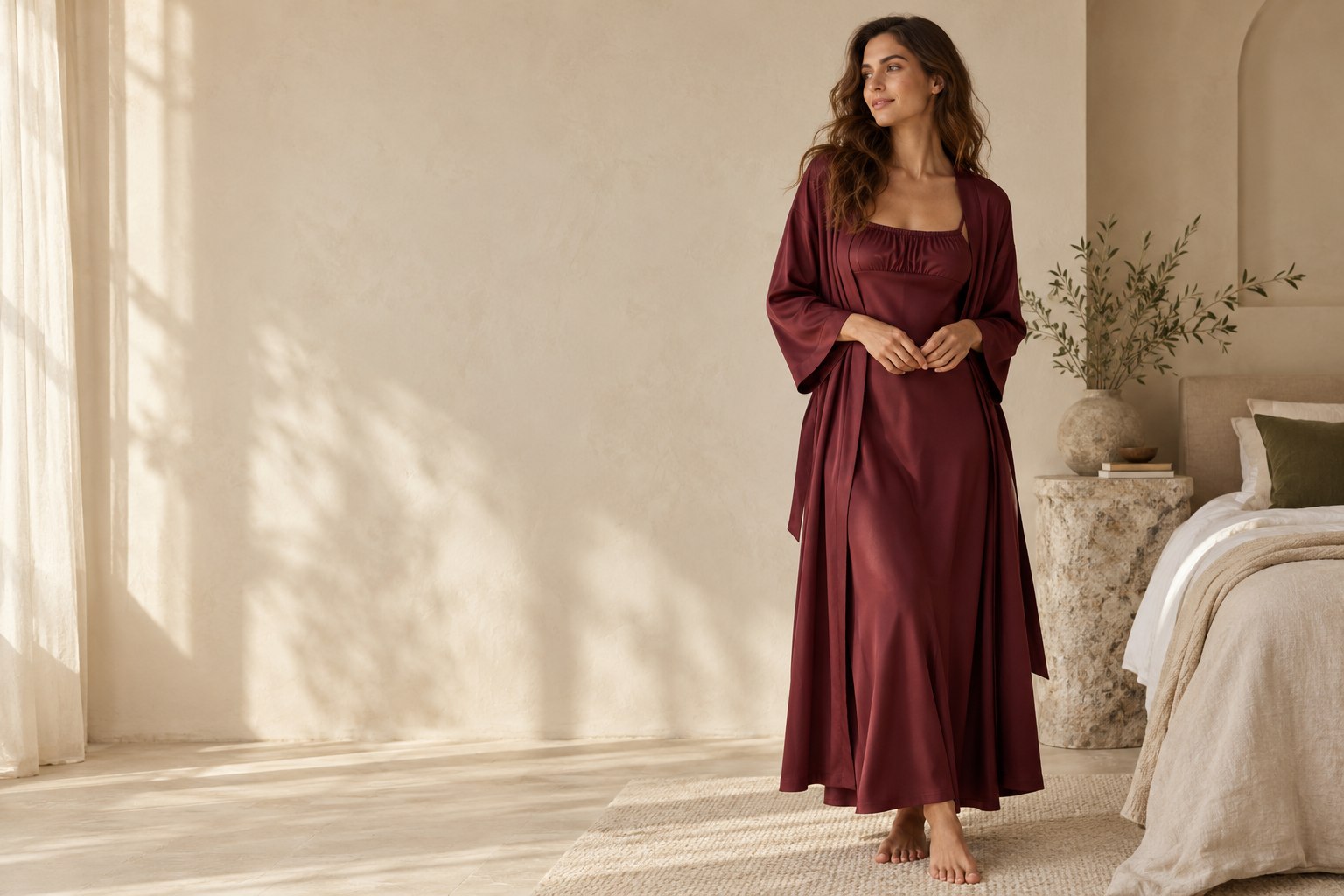 Modigreen gecelik kategorisi için hazırlanan moda görseli