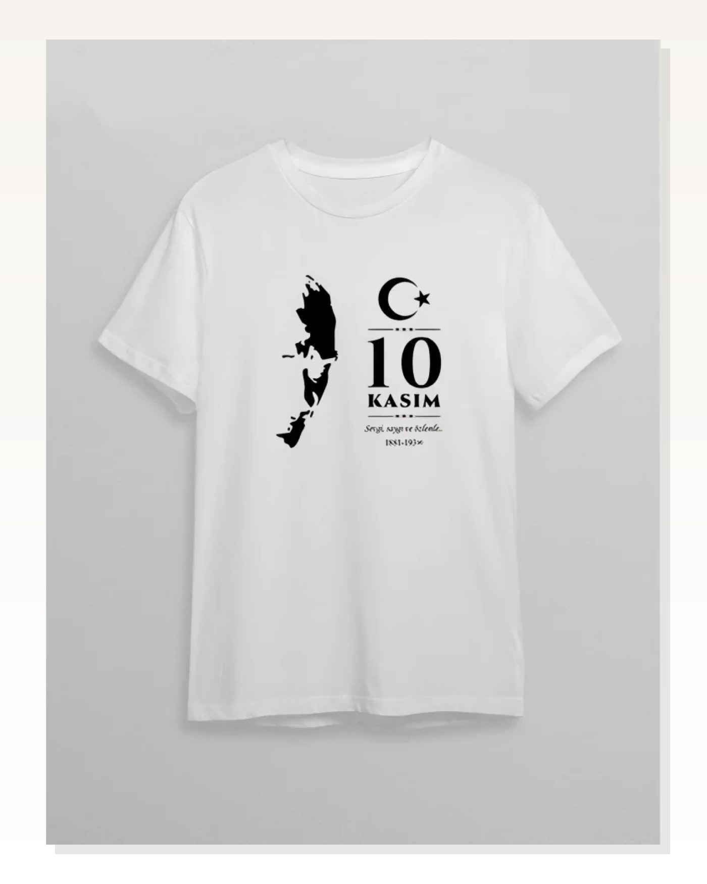 Baskılı Kadın Günlük Stil Beyaz 10 Kasım Atatürk Tişört Marketplace blank