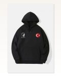 10 Kasıma Özel Üç İplik Kapşonlu Baskılı SweatShirt – Siyah Marketplace