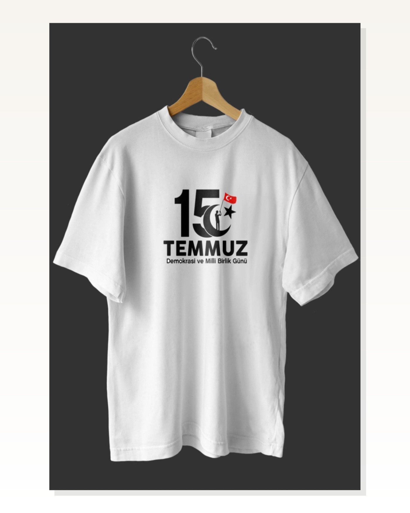 Baskılı Kadın Günlük Stil Beyaz 15 Temmuza Özel Tasarım Tişört Marketplace blank