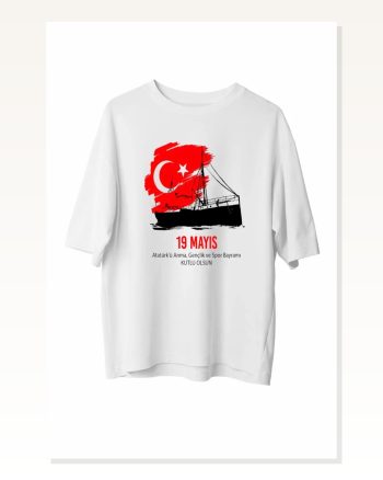 Baskılı Unisex Günlük Stil Beyaz 19 Mayıs 20 1 Tişört