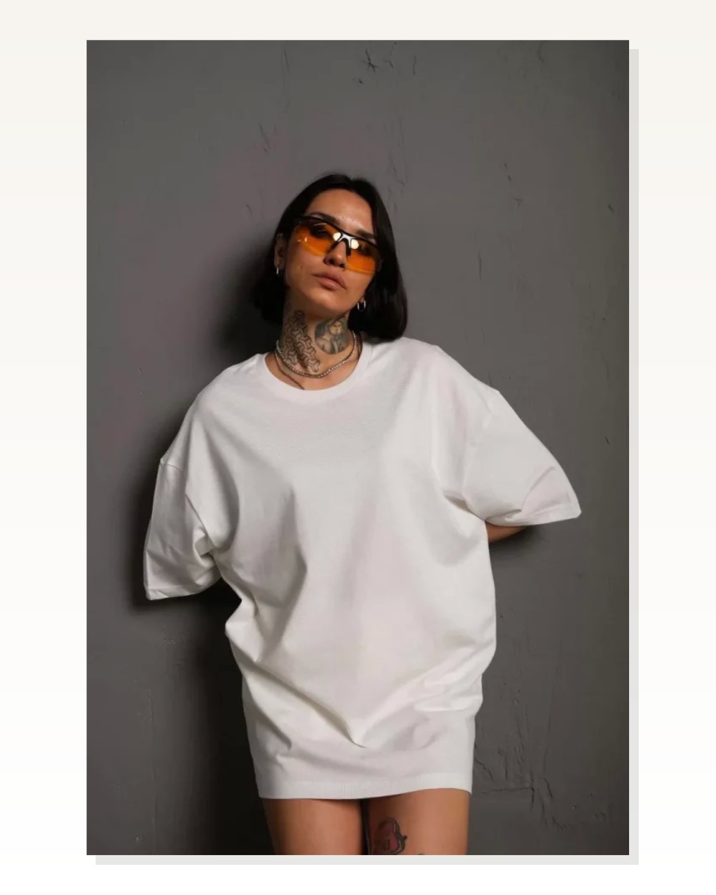 Soft Dokulu Unisex Günlük Stil Beyaz 24/1 Pamuk Düz Oversize Tişört Marketplace blank