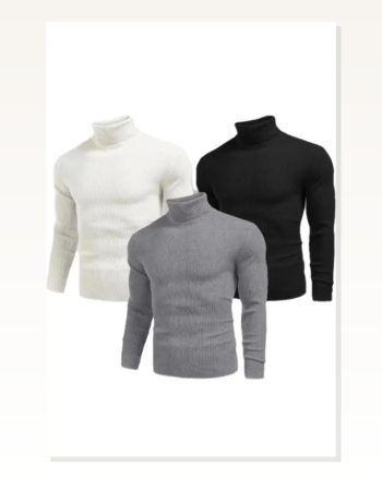 Unisex Modern Stil 3’Lü Avantaj Paketi Boğazlı Likralı Kaşkorse Body