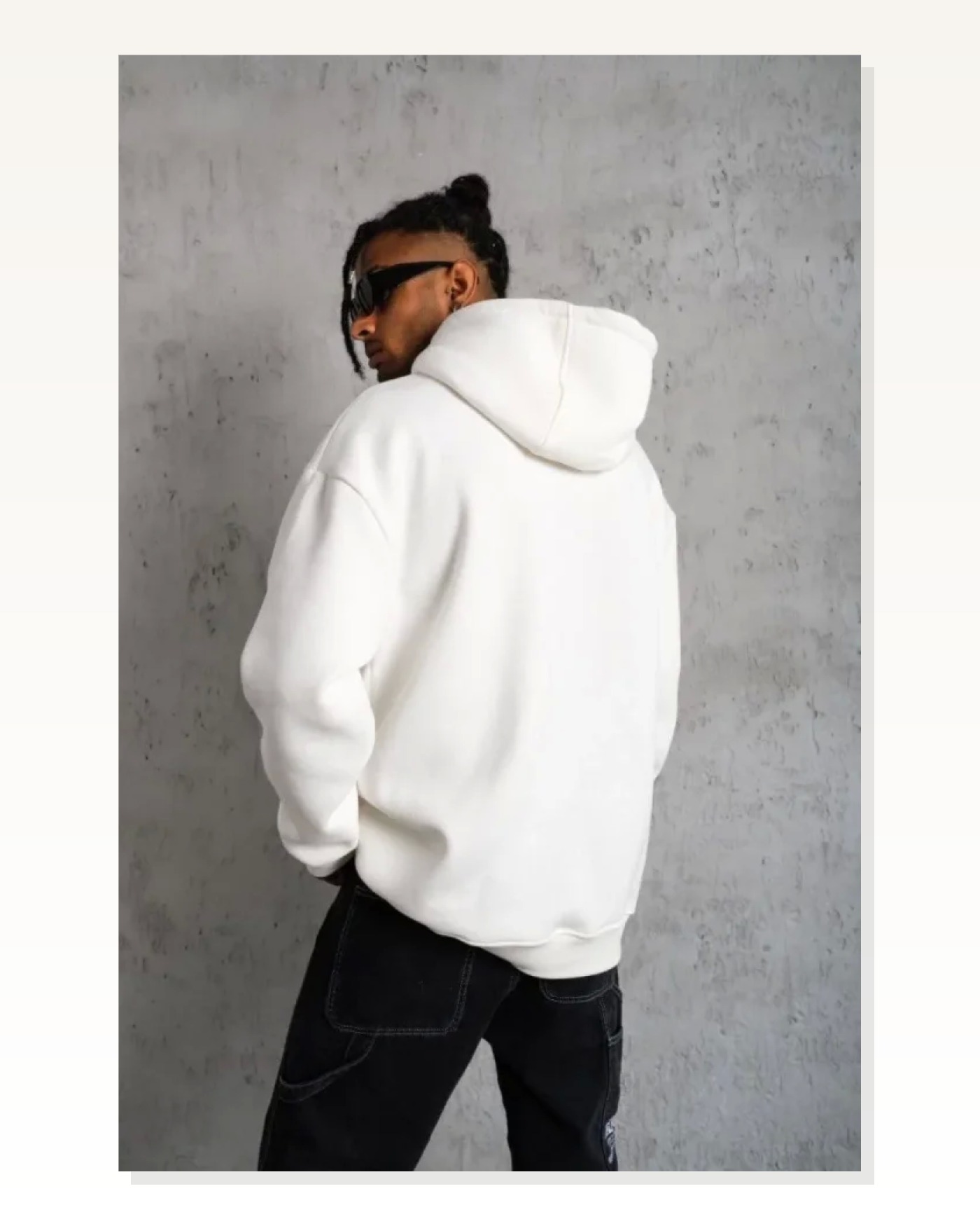 Kadın Sokak Stili Beyaz 3 İplik Hoodie Kapüşonlu Sweatshirt Marketplace blank