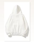 Unisex Günlük Stil Beyaz Üç İplik Pamuklu Cepli Kapüşonlu Sweatshirt Marketplace