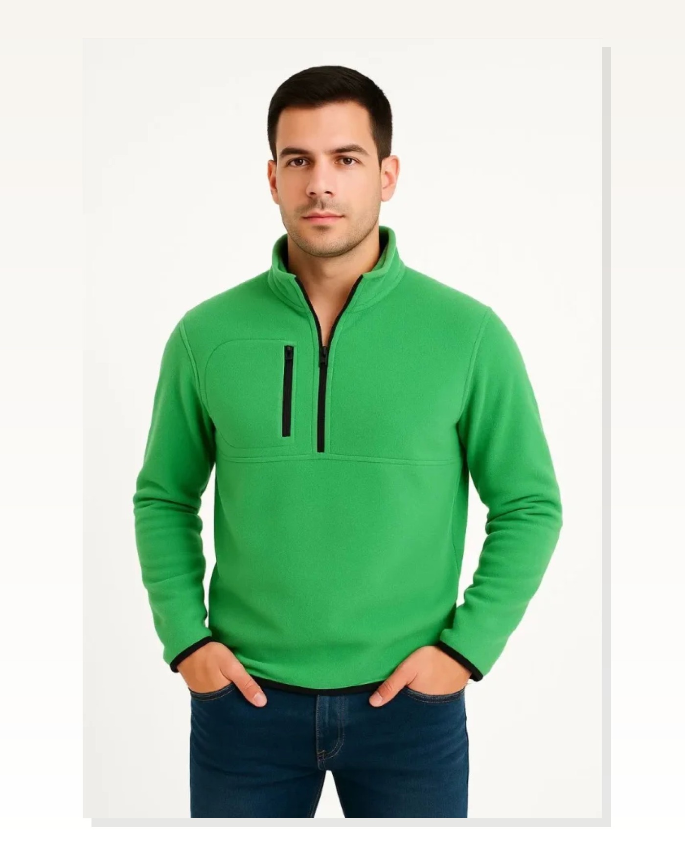 Arka Polar Kazak Dik Yaka - Yeşil Marketplace blank