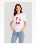 Atatürk Baskılı Tişört Kısa Kollu Bisiklet Yaka T-shirt Beyaz