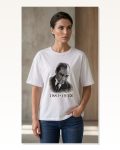 Atatürk Baskılı Tişört Kısa Kollu Bisiklet Yaka T-shirt Beyaz