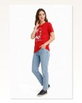 Atatürk Baskılı Tişört Kısa Kollu Bisiklet Yaka T-shirt Kırmızı