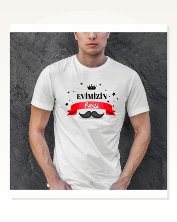 Kadın Baskılı Günlük Stil Beyaz Babalar Günü Tişört