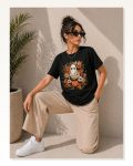 Balkabağı Hayalet Baskılı Tişört Kısa Kol Yazlık T-Shirt – Siyah Marketplace