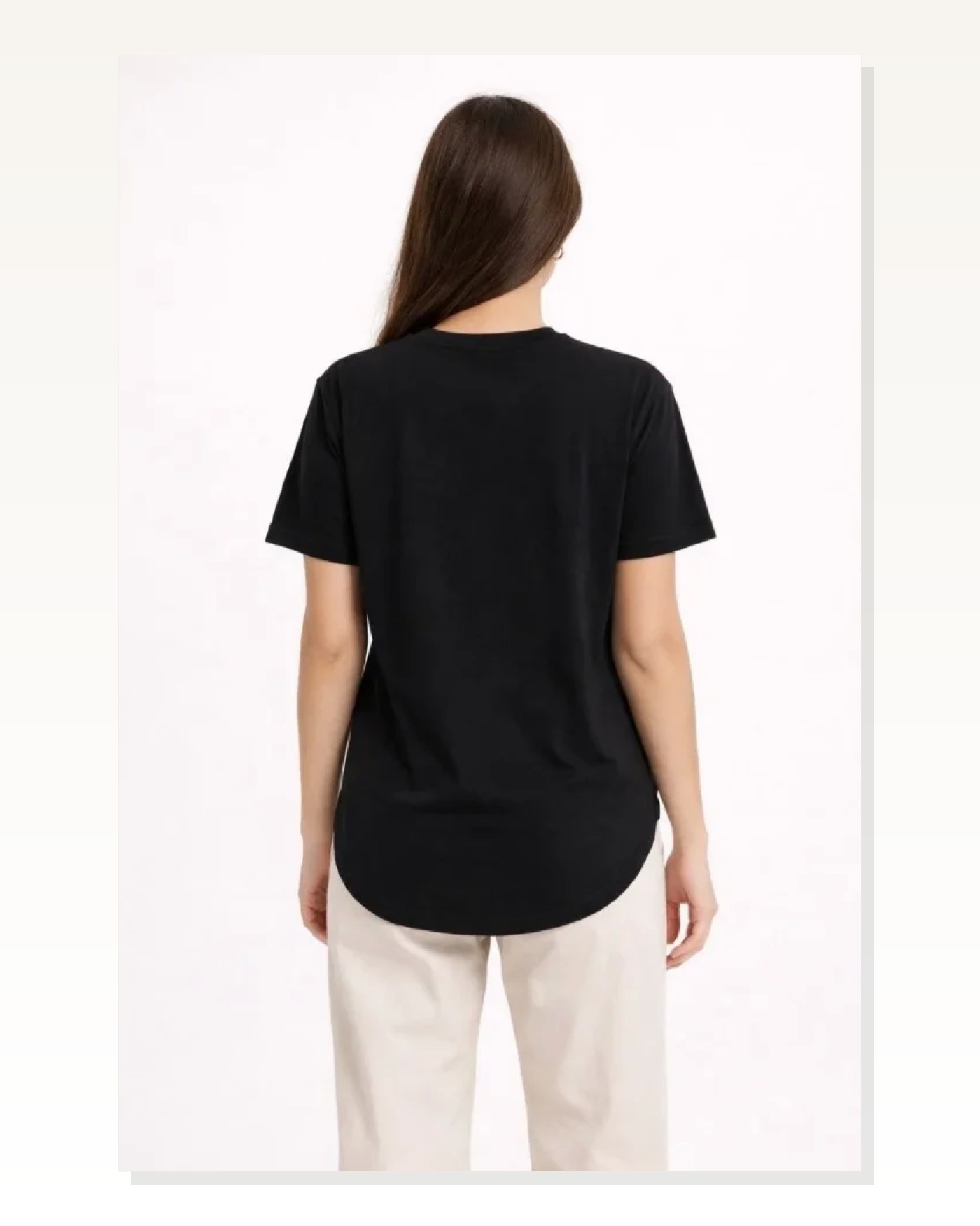 Basic T-Shirt Kısa Kol Bisiklet Yaka Oval Kesim Tişört - Siyah Marketplace blank