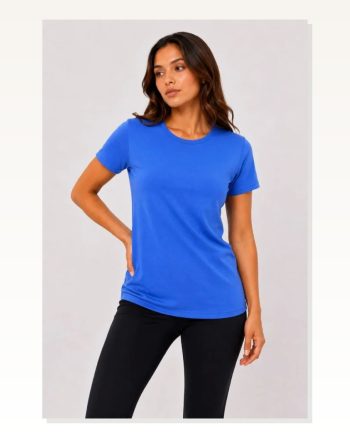 Basic Tişört Bisiklet Yaka Kısa Kol Günlük Yazlık Slim Fit T-shirt Mavi