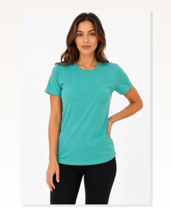 Basic Tişört Bisiklet Yaka Kısa Kol Günlük Yazlık Slim Fit T-shirt Su Yeşili