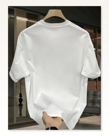 Kadın Baskılı Salaş Stil Beyaz Oversize Bisiklet Yaka Tişört