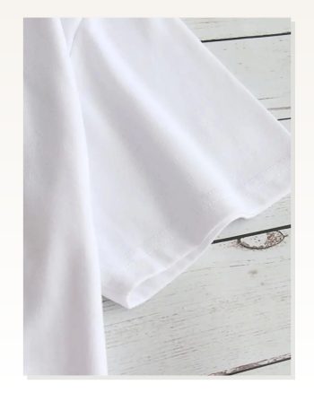 Kadın Baskılı Salaş Stil Beyaz Oversize Bisiklet Yaka Tişört