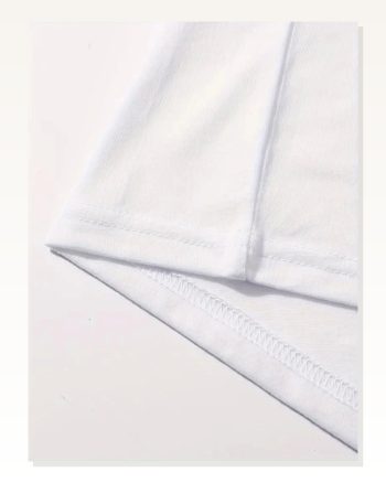 Kadın Baskılı Salaş Stil Beyaz Oversize Bisiklet Yaka Tişört