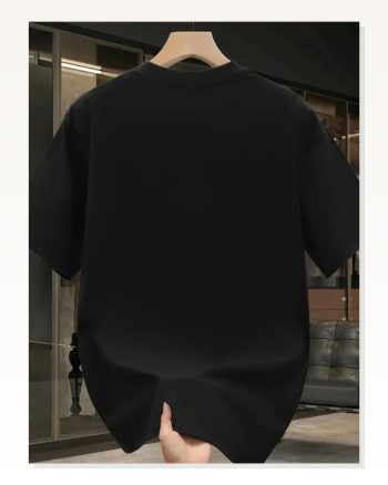 Kadın Baskılı Salaş Stil Siyah Oversize Bisiklet Yaka Tişört