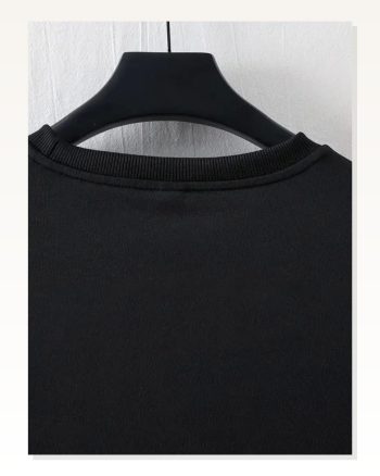 Kadın Baskılı Salaş Stil Siyah Oversize Bisiklet Yaka Tişört