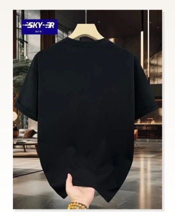 Kadın Baskılı Salaş Stil Siyah Oversize Bisiklet Yaka Tişört
