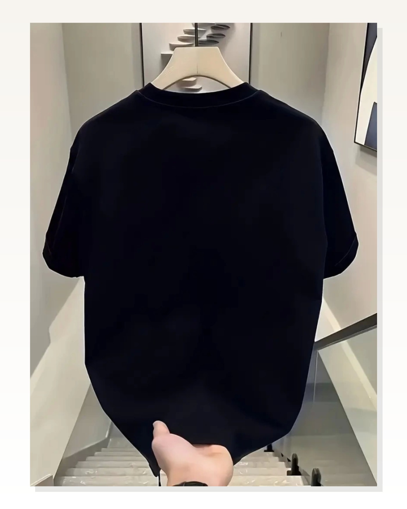 Baskılı Kadın Salaş Stil Siyah Oversize Bisiklet Yaka Tişört Marketplace blank