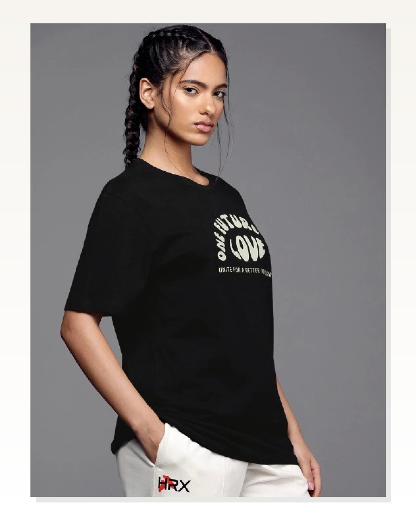 Baskılı Kadın Günlük Stil Siyah Oversize Tişört Marketplace blank