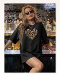 Baskılı Kadın Günlük Stil Siyah Tişört Marketplace