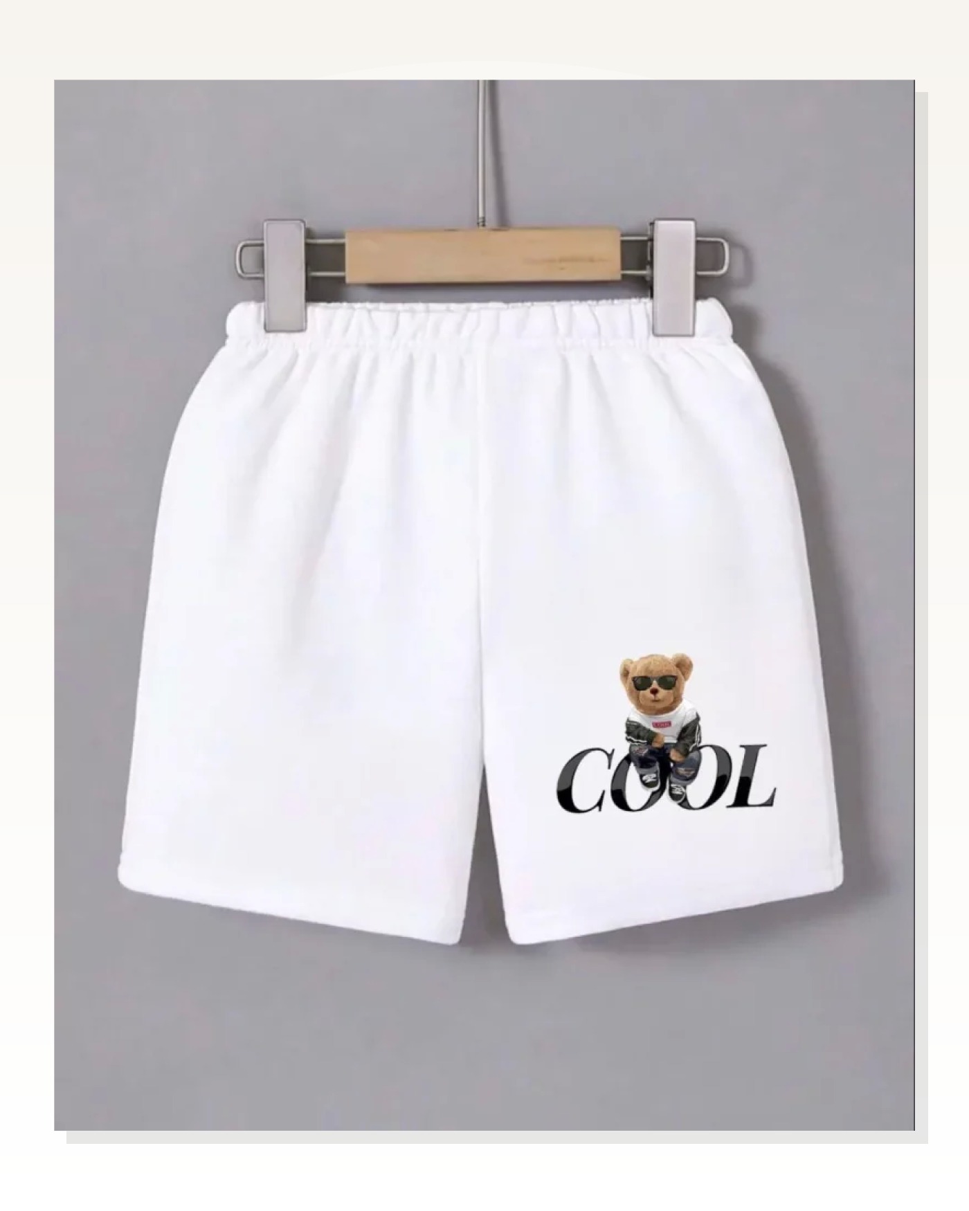 Beli Lastikli Baskılı Mini Şort - Beyaz Marketplace blank