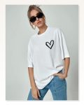 Unisex Günlük Stil Tipografik Mesaj Detaylı Siyah Pamuklu Oversize Tişört Marketplace
